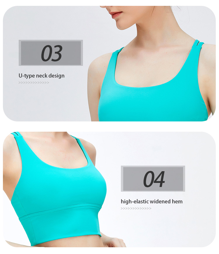 U-neck Cross Back Sports Bra