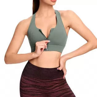 Front zipper sports bra, easy to put on and take off, exercise more easily.